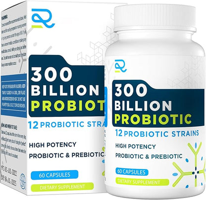 300 Billion CFU Probiotic High Potency, Daily Probiotic Supplement for Women and Men