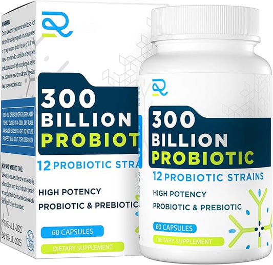 300 Billion CFU Probiotic High Potency, Daily Probiotic Supplement for Women and Men