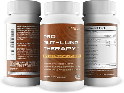Pro Gut-Lung Therapy - Probiotic Mood Support - Defense + Recovery Probiotic - Support Balanced Mood - Support Gut Probiotic Balance - Support Lung Probiotic Balance - Overall Health Support