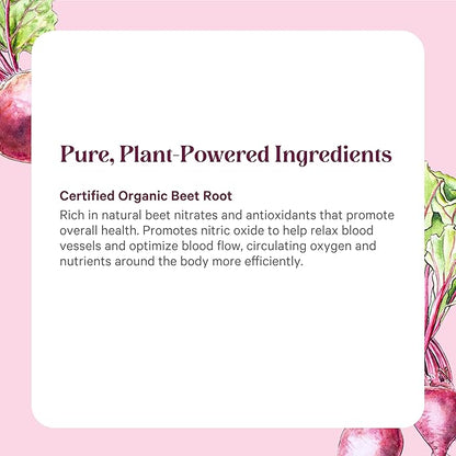 PURE SYNERGY Organic Beet Juice Powder | Pre-Workout Supplement | Organic Beet Root Juice Powder | for Healthy Circulation, Exercise, and Detoxification (6.4 oz.)