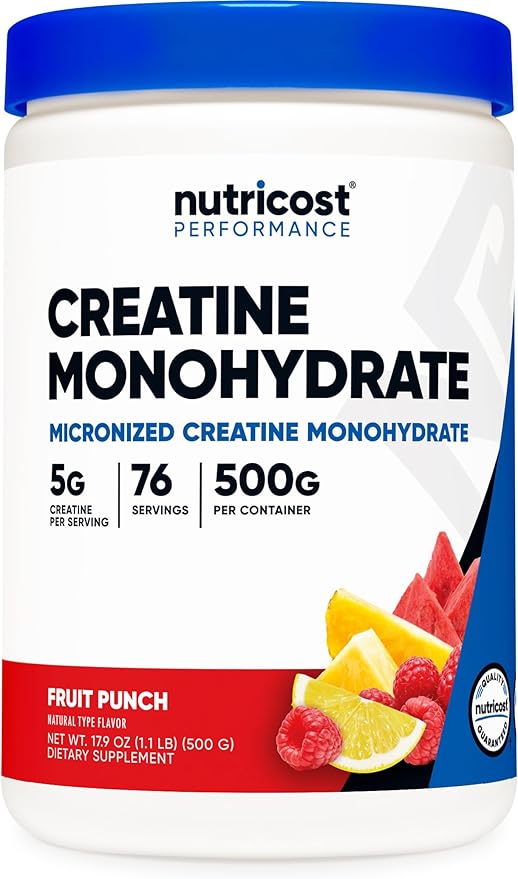 Nutricost Creatine Monohydrate Powder (Fruit Punch, 500 Gram)