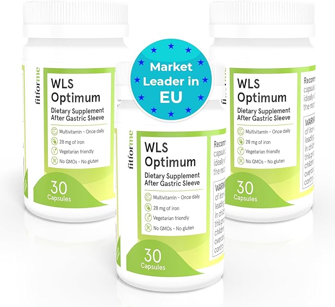 FitForMe Bariatric Multivitamins with Iron After Gastric Sleeve - One a Day WLS Optimum Capsule - 90 Days Supply of Vitamins & Minerals, Scientifically Proven