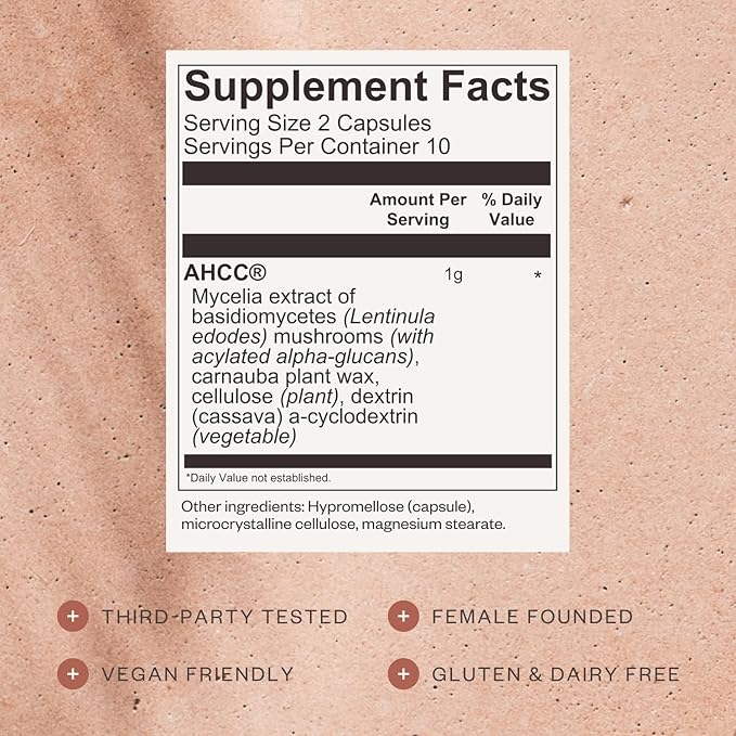 SHII AHCC Daily Immunity, 10-Days Supply – Vegan, Gluten Free Immune Support Supplement with AHCC, Immune System Support from Functional Shiitake Mushrooms, Promotes Immune Response & Cellular Health