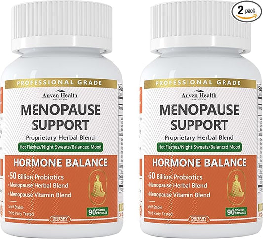 Menopause Supplements for Women - Probiotics for Menopause Relief, Hot Flashes, Night Sweats, Bloating & Gut Health with Herbs, Collagen, Vitamins, Gluten Free & Non-GMO | 180 Veggie Caps