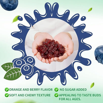 Calcium Magnesium Zinc Gummies with Vitamin D3 & K2 - High Potency Enhanced Absorption -120 Blueberry Gummies Flavored