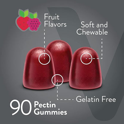Prebiotic Fiber Gummies for Adults, 7g - Zero Sugar Added - Fiber Supplement Gummies for Digestive Health Regularity - Vegan, Gelatin Free - Chewable Fruit Flavored Gummy