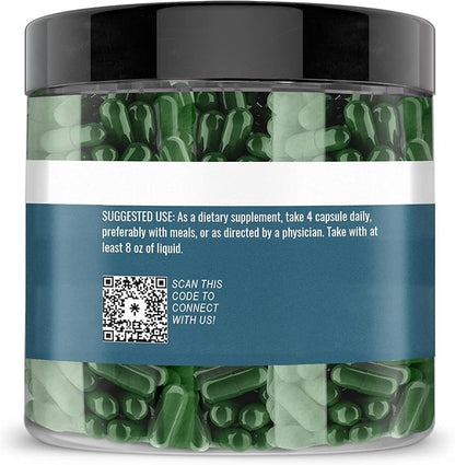 Earthborn Elements Spirulina 200 Capsules, Pure & Undiluted, No Additives