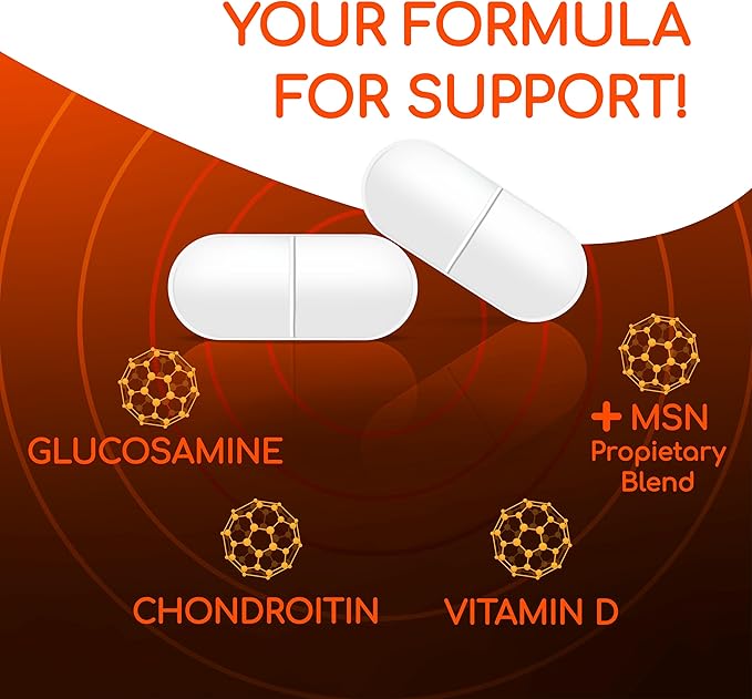 X Ray Dol Triple Action Joint Support Supplement with Glucosamine 1500mg, Chondroitin 800mg, MSM 750mg and 5X Vitamin D for Healthy Joints, Bones & Cartilage - 60 Count per Bottle - 6 Pack