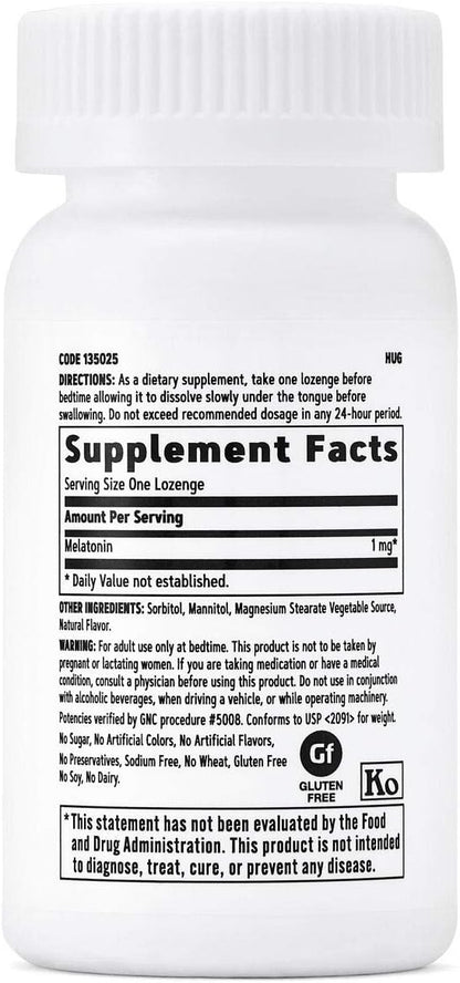 GNC Melatonin 1mg - Cherry, 120 Lozenges, Supports Restful Sleep