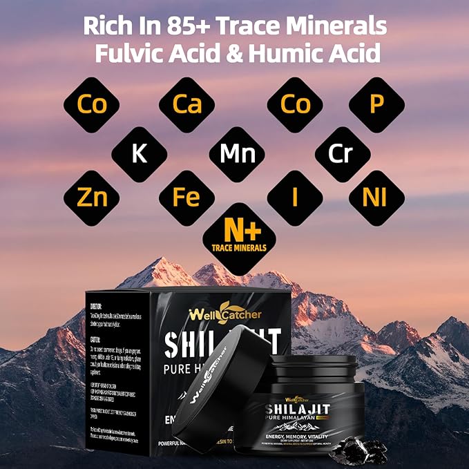 Pure Himalayan Shilajit Resin for Men Women: Natural Organic Shilajit Supplement 600MG Rich in 85+ Trace Minerals 75%+ Fulvic Acid for Energy Immunity Focus Support 50 Servings