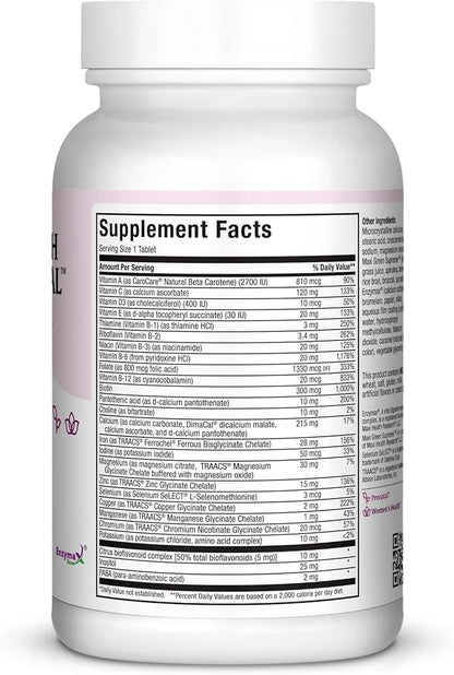 Maxi Health One Prenatal - Womens Prenatal Vitamins with Iron - Enhanced Absorption & Bioavailability - Daily Multivitamin for Women - Multi Vitamin & Mineral Supplement for Adults - 120 Tablets