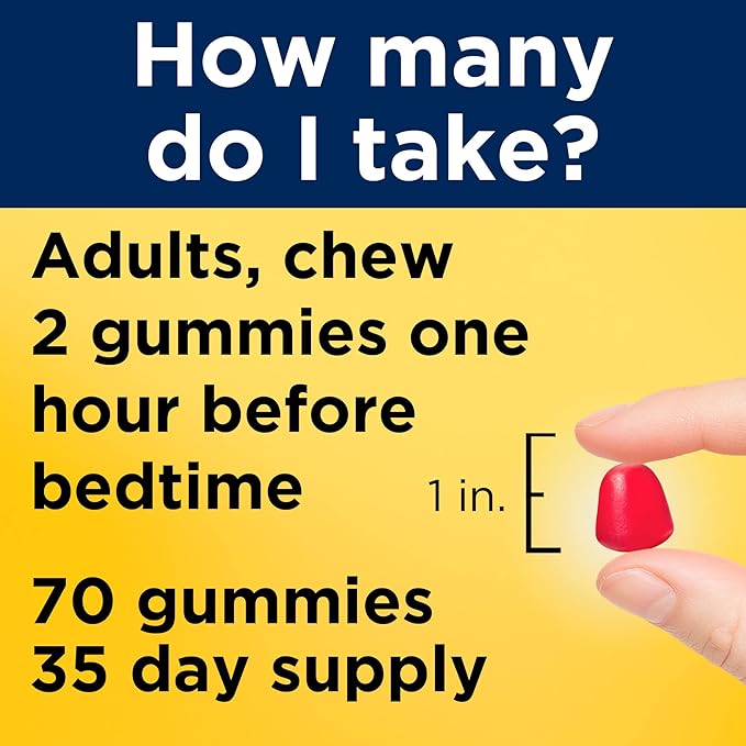 Nature Made Melatonin 10mg per serving Gummies for Adults, Maximum Strength Dosage Sleep Aid, 100% Drug Free, 70 Count Melatonin Gummies, 35 Day Supply