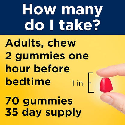 Nature Made Melatonin 10mg per serving Gummies for Adults, Maximum Strength Dosage Sleep Aid, 100% Drug Free, 70 Count Melatonin Gummies, 35 Day Supply