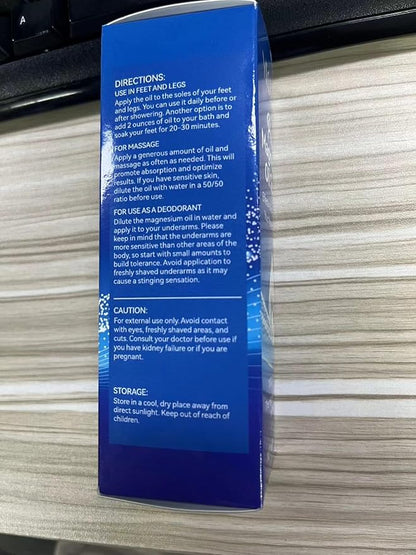 Magnesium Oil Spray - Pure Magnesium - Spray Magnesium for Feet & Sleep (2.02 Fl Oz), Blue