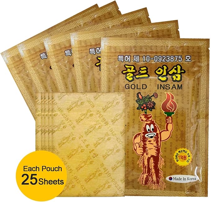 DEAD SKIN Korean Traditional Herbal Patch with Ginseng, Power Strips – 25 Counts x 5 Packs