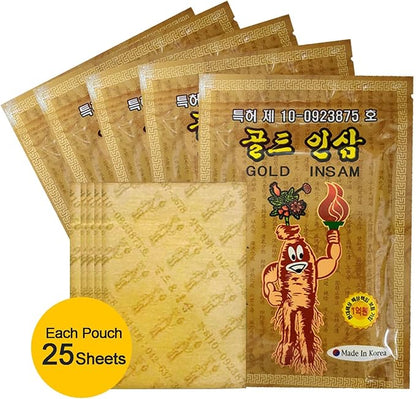 DEAD SKIN Korean Traditional Herbal Patch with Ginseng, Power Strips – 25 Counts x 5 Packs