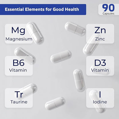 Magnesium Glycinate – Gentle & Highly Absorbable Magnesium for Sleep, Muscle Relaxation & Heart Health | Chelated Magnesium Complex for Energy & Bone Support | 90 Capsules