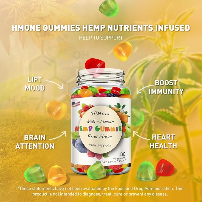 Hemp Gummies High Potency - 3 Pack, High Potency Organic & Extra Strength