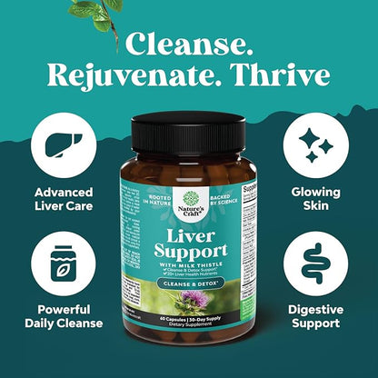 Natures Craft Liver Cleanse Detox & Repair 2 Pack Bundle - Herbal Liver Support Milk Thistle Supplement - Silymarin Milk Thistle Supplements with Dandelion Root, Choline, Beetroot & Artichoke Extract
