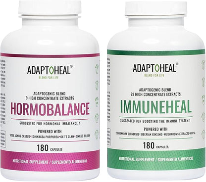 Hormobalance + Immuneheal – Adaptogen Blend (180 Capsules ea.)