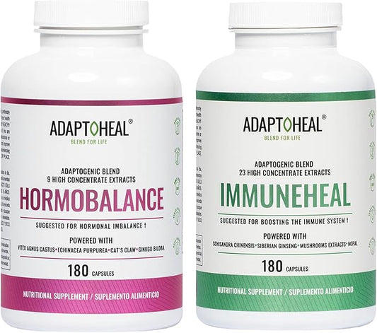 Hormobalance + Immuneheal – Adaptogen Blend (180 Capsules ea.)