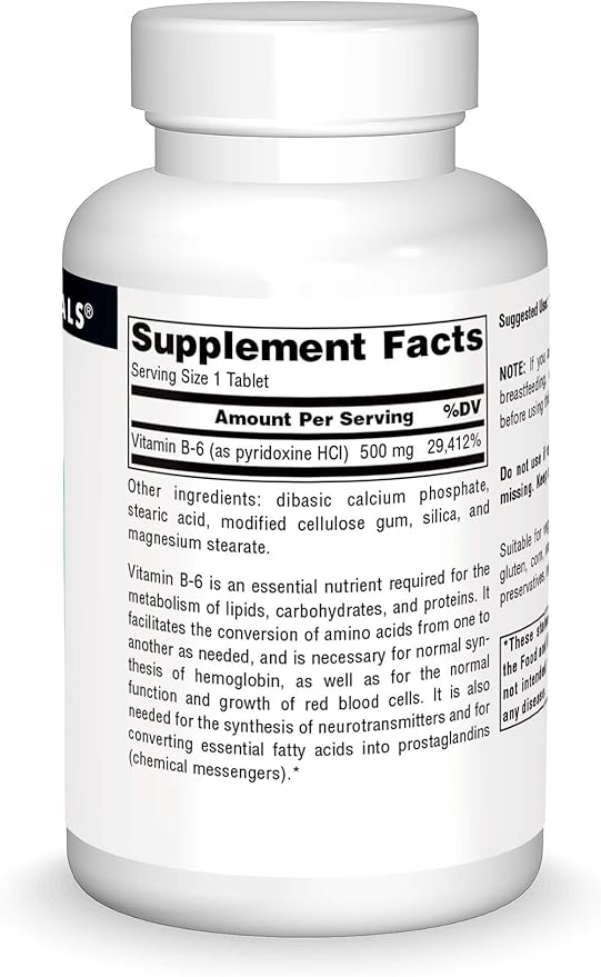 Source Naturals Vitamin B-6, Immune System Support* -500 mg, 100 Tablets