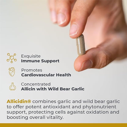 Premier Research Labs Allicidin - Garlic Allicin Supplement, Garlic Supplements, Garlic Pills, Allicin Extract, Garlic Extract, Odorless Garlic Capsules, Immune Support - 60 Vegetarian Capsules