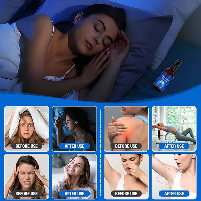 Magnesium Spray, Pure Magnesium Oil Spray for Feet, Organic Natural Ingredient in Glass Bottle, Easy to Absorb and Use