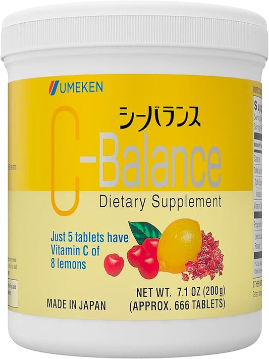 Umeken C-Balance Chewable Vitamin C Supplements, High Potency for Adults & Kids, with Citric Acid and Gamma-linolenic Acid, Vitamin C Chewables, 7.1 Ounce, 200g, 4.5 Months Supply, Pack of 1