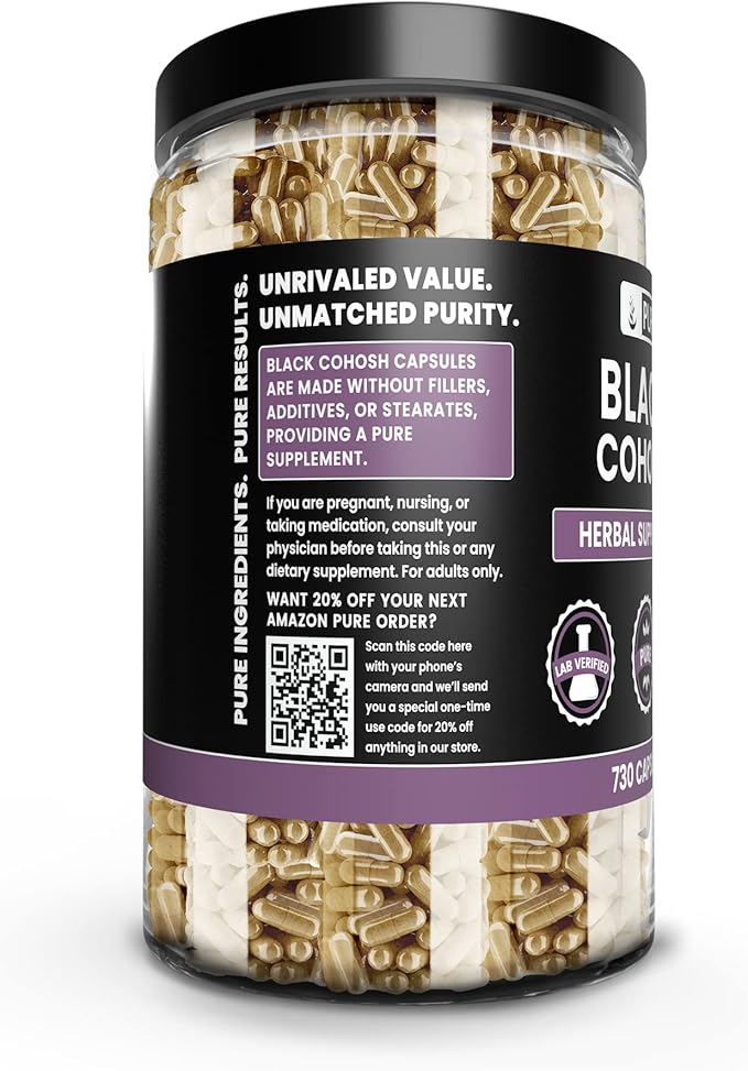 Pure Original Ingredients Black Cohosh (730 Capsules) No Magnesium Or Rice Fillers, Always Pure, Lab Verified