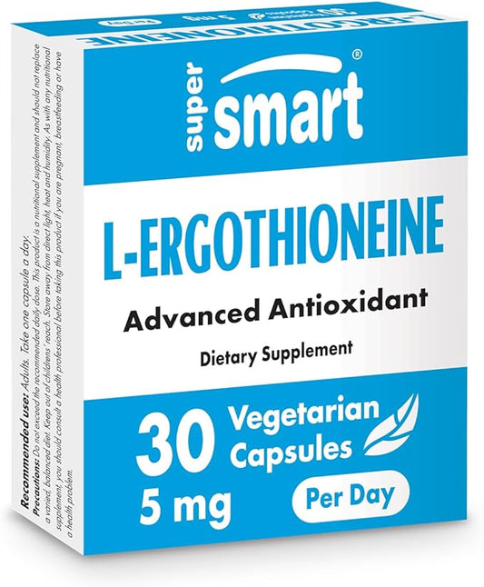 Supersmart L-Ergothioneine Supplement 5mg per Day (Advanced Antioxidant) | Non-GMO - 30 Vegetarian Capsules