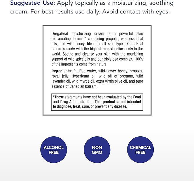 Physician's Strength OregaHeal Cream - 2 fl oz - Anti-Aging Skin Cream - Wild Antioxidant Skin Support - Moisturizes & Protects - Suitable for All Skin Types