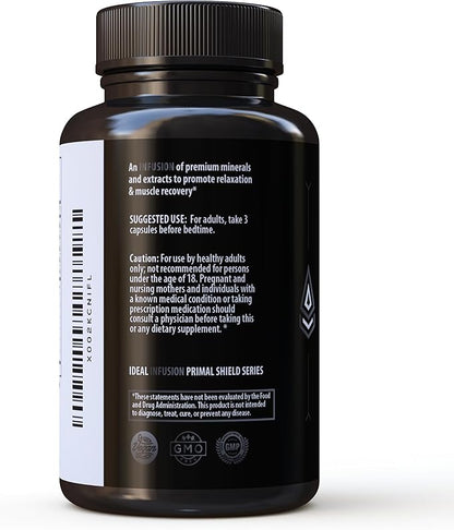 Ideal Infusion Nighttime Recovery & Deep Sleep Supplement: Relaxation and Stress Support - Magnesium Glycinate, KSM-66 (Melatonin Free) Muscle Cramp Relief, Vegan