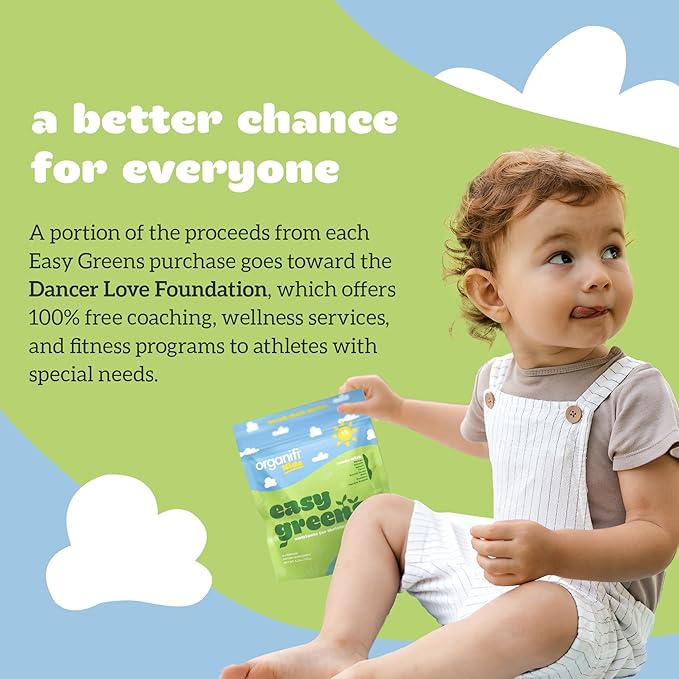 Organifi Kids: Easy Greens - Probiotics for Kids Made with a Delicious Blend of Vegetables and Superfoods - Plant-Based, Vegan, and No Gluten, Dairy, or Soy, 15 Servings