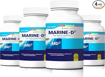 Marine D3 Omega 3 Calamari Ecklonia Cava DHA (4 Bottles - 240 Capsules)