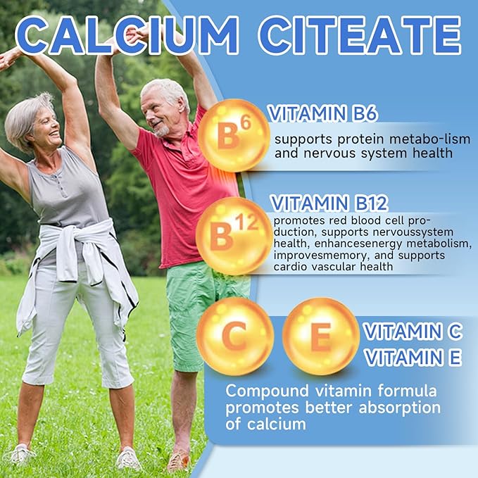 Calcium Citrate Gummies, Chewable Calcium Citrate 1200mg with Vitamin D3 & K2, Magnesium, Zinc for Women & Men, Supports Bone & Muscle Health, Boosts Immunity, Sugar-Free,Gluten-Free, Vegan, 60 Count