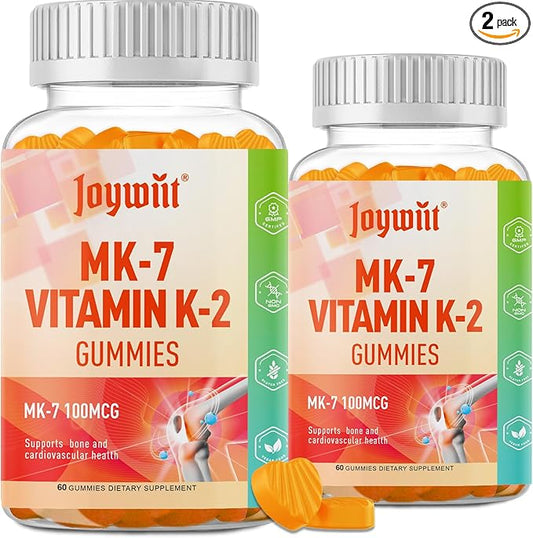 Vitamin K2 MK-7 Gummies 100mcg, Extra Strength K2 Vitamin Supplement for Bone & He-Art Support, Chewable Natural Orange Flavor, Non GMO, Vegan, 120 Gummies
