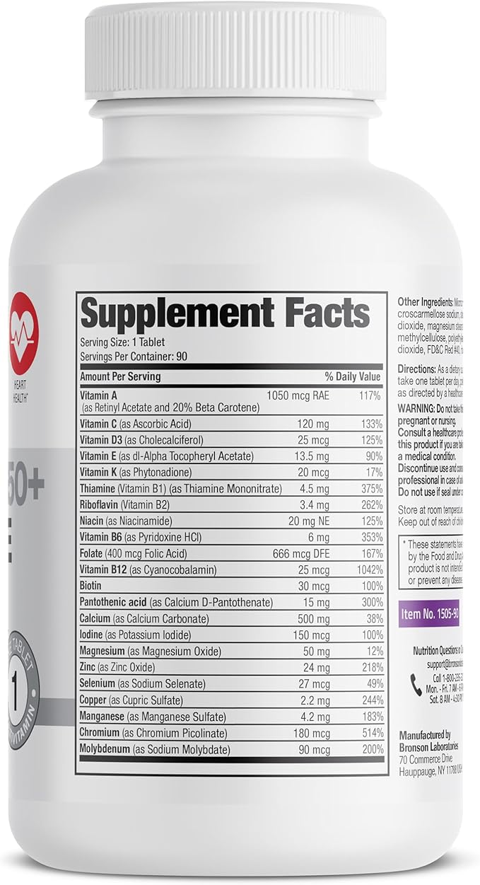 Bronson ONE Daily Women’s 50+ Complete Multivitamin Multimineral, 90 Tablets