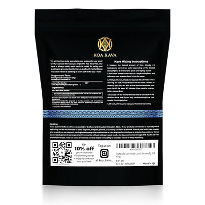 Koa Kava Fiji Kava Powder- Premium Noble Waka Kava Tea made from Lateral Kava Root in Savusavu, Fiji. 1 LB, 16 Ounce