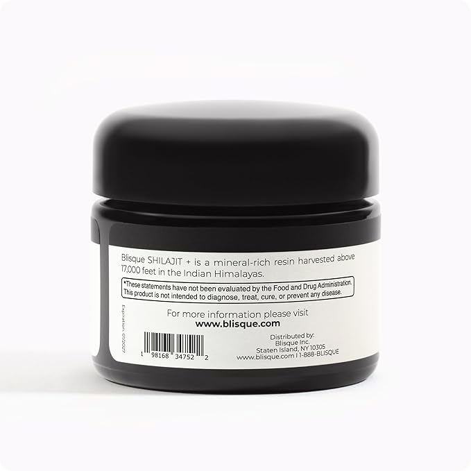 Blisque – Pure Himalayan Organic Shilajit Resin Supplement | Authentic and Natural | Golden Grade A | Contains Fulvic Acid and Trace Minerals | 30 Grams