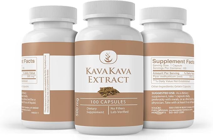 PURE ORIGINAL INGREDIENTS Kava Kava Extract, (100 Capsules), No Additives Or Fillers, Lab Verified