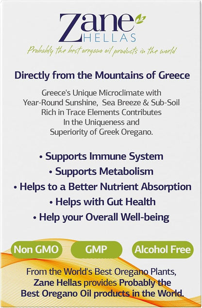 130 mg Carvacrol - 150 mg Oregano Oil per Softgel. World Highest Concentration Oregano Oil Capsule. Zane Hellas Oregano Oil. Softgel Contains 30% Greek Essential Oil of Oregano. 60 Softgels.