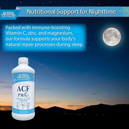 Buried Treasure ACF PM - 16 oz, 16 Servings, Nighttime Immune Support with Chamomile, Vitamin C, Echinacea, Herbal Extracts, Essential Nutrients