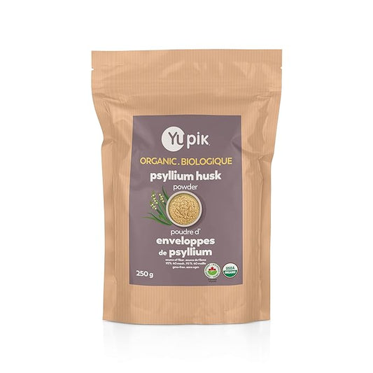 Yupik Organic Psyllium Husk Powder 8.8 Oz, 95% Purity, USDA Certified, Non-GMO, Vegan, Gluten-Free, Unflavored, Plant-Based, Coarse Milled Husk, Source of Fiber for Baking & Digestive Health