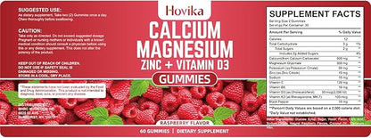 Calcium Magnesium Zinc Gummies with Potassium Vitamin C, B6, D3, K2 - Calcium for Women & Men - Calcium Magnesium Zinc Multi Vitamin Supplement for Bones, Muscles, Teeth, Calm, Mood - 2 Pack - 60 Cts