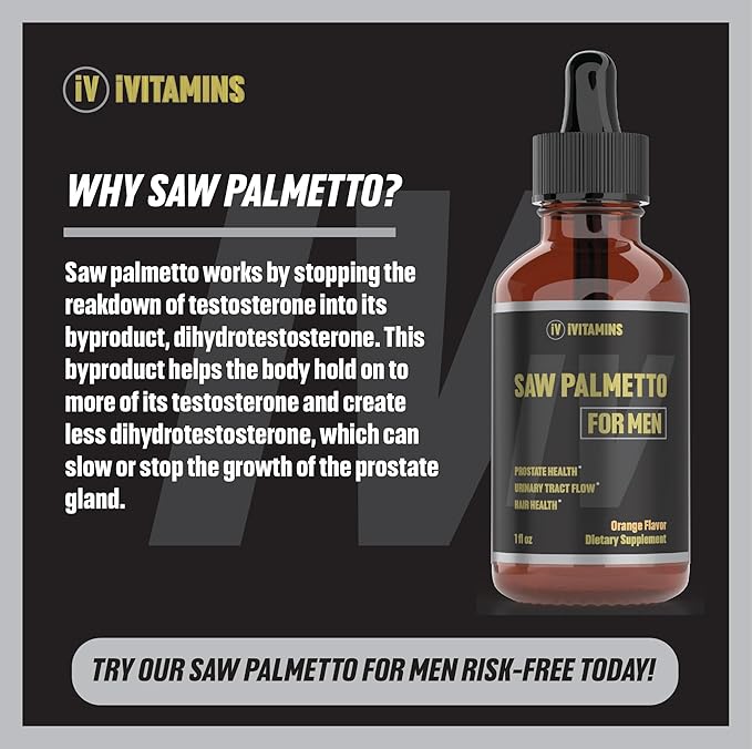 Saw Palmetto for Men | Prostate Support Supplement for Men's Health | Saw Palmetto Supplement | DHT Blocker for Men | Prostate Supplement | Prostate Supplements | Prostate Supplements for Men | 1 oz