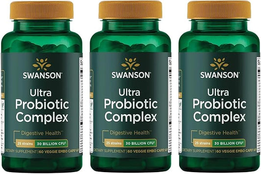 Swanson Ultra Probiotic Complex 30 Billion Cfu 60 Veg Capsules (3 Pack)