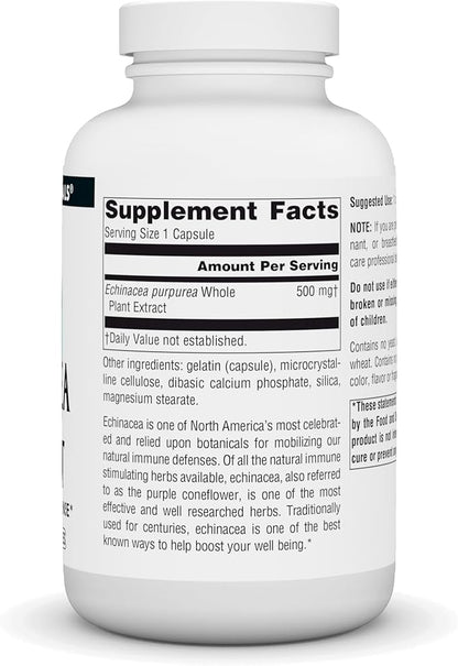 Source Naturals Echinacea Root Extract - Supports Immune Defense* - 500mg - 200 Capsules