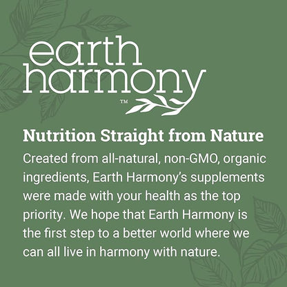 Earth Harmony Organic Turkey Tail Mushroom Capsules (1200mg Pure Extract) - Superfood Mushroom Supplement Helps Support Brain Health - Premium Powder Extract - 120 Capsules (2-Month Supply)