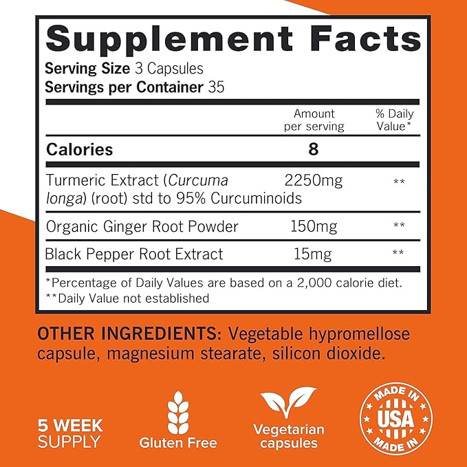 Qunol Turmeric Curcumin with Black Pepper & Ginger, 2400mg Turmeric Extract with 95% Curcuminoids, 105 Count + Fish Oil Omega 3 Mini Softgels, 1000mg Omega 3 EPA + DHA, 3 Month Supply, 180 Count